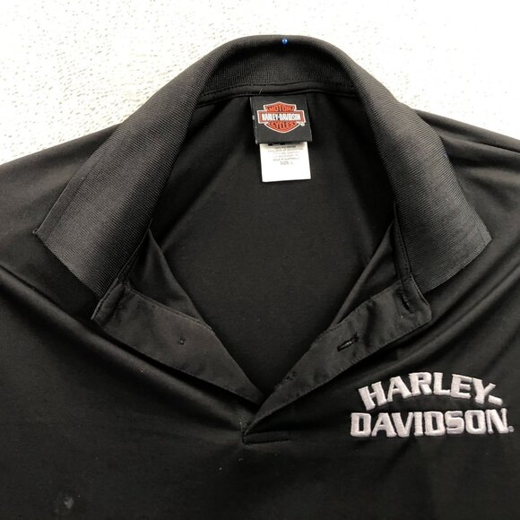 Harley-Davidson Mens Polo Shirt Large Black Bruce Rossmeyers Daytona Beac FL - Picture 8 of 12